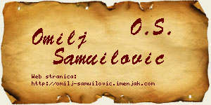 Omilj Samuilović vizit kartica